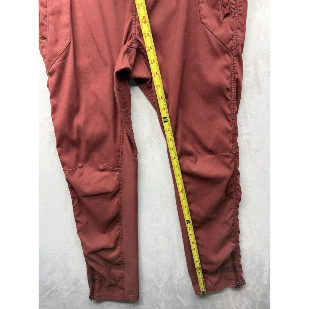 Prana Pants Mens 30x30 Cargo Stretch Zion Red Slim Straight Fit Belted Hiking